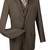 Vinci 2-Button Classic Suit with Vest - Brown - X Long