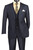  Vinci 2-Button Classic Suit with Vest - Navy - X-Long