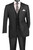 Vinci 2-Button Classic Suit with Vest - Black - X-Long