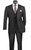 Vinci 2-Button Classic Suit with Vest - Black - X-Long