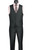 Vinci 2-Button Classic Suit with Vest - Black - X-Long