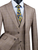 Vinci 2-Button Tan Glenplaid Suit with DB-Vest - Modern Fit