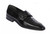 Lombardy - Genuine Caiman Belly Dress Loafer  with Side Loop- Black