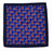 100% Silk Pocket Square - Royal Blue with Big Red Paisleys 12.5 x 12.5