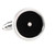  Swarovski Crystal in a Black Circle Cufflinks (V-F-500062)