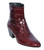Los Altos Genuine Eel Charro Heel Ankle Boot - Burgundy