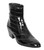 Los Altos Genuine Eel Charro Heel Ankle Boot - Black