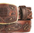 King Exotic Genuine Teju Lizard Cut-Out Design Western Belt - Faded Brown