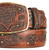 King Exotic Genuine Shark Cut-Out Design Western Belt - Tobacco Brown