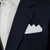 White 100% Cotton Pre-Folded Pocket Square Handkerchief Insert - 3 Point