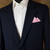 100% Cotton Pre-Folded Pocket Square Handkerchief Insert - Blue on Pink 100% Cotton Pre-Folded Pocket Square Handkerchief Insert - Blue on Pink