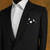 Large White Dots on Black 100% Cotton Pre-Folded Pocket Square Handkerchief Insert - 2 Point Large White Dots on Black 100% Cotton Pre-Folded Pocket Square Handkerchief Insert - 2 Point