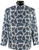 Bassiri Long Sleeve Camp Shirt - Blue & Black Fancy Paisley Design
