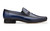Belvedere Genuine Ostrich Leg & Calf Leather Horsebit Loafer - Blue
