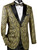 Vinci Gold and Black Sateen Floral Sportcoat  Vinci Gold and Black Sateen Floral Sportcoat