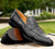 Zelli 100% Caiman Crocodile Italian Penny Long Toe Loafer - Black Zelli 100% Caiman Crocodile Italian Penny Long Toe Loafer - Black
