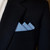 Blue 100% Cotton Pre-Folded Pocket Square Handkerchief Insert - 3 PT