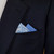 Two-Tone Blue Paisley & Blue 100% Cotton Pre-Folded Pocket Square Insert