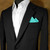 Jade 100% Cotton Pre-Folded Pocket Square Handkerchief Insert - 2 Point Jade 100% Cotton Pre-Folded Pocket Square Handkerchief Insert - 2 Point