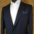 100% Cotton Pre-Folded Pocket Square Handkerchief Insert - Navy Polka Dot