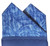 100% Cotton Pre-Folded Pocket Square Handkerchief Insert - Blue Floral Swirl