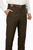 Leonardo Valenti Modern Fit Silk & Wool Blend Slacks - Brown Plaid