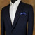 Satin 2 Point Pre-Folded Pocket Square Insert - Navy Blue  Satin 2 Point Pre-Folded Pocket Square Insert - Navy Blue