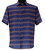 Bassiri Blue & Melon Linear Design Short Sleeve Camp Shirt