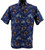 Bassiri Short Sleeve Camp Shirt - Tan & Blue Splash Print
