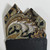 100% Cotton Pre-Folded Pocket Square Handkerchief Insert -Black & Gold Scroll Paisley