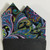 100% Cotton Pre-Folded Pocket Square Handkerchief Insert -Blue & Black Mix Scroll Paisley