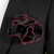 Black Satin 2-in-1 Pouf Round Pocket Square with Burgundy Trim