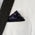 Men's Navy Blue Sequin Pre-Folded Pocket Square Insert - Point Design Men's Navy Blue Sequin Pre-Folded Pocket Square Insert - Point Design
