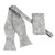 Silver- Blue &  Grey Paisley Design Self Tie Silk Bow Tie Set