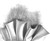 Silver Satin Ruffle & Feather Pocket Square Insert
