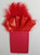 Red Satin Ruffle & Feather Pocket Square Insert Red Satin Ruffle & Feather Pocket Square Insert
