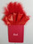Red Satin Ruffle & Feather Pocket Square Insert Red Satin Ruffle & Feather Pocket Square Insert