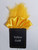 Yellow-Gold Satin Ruffle & Feather Pocket Square Insert Yellow-Gold Satin Ruffle & Feather Pocket Square Insert