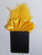 Yellow-Gold Satin Ruffle & Feather Pocket Square Insert Yellow-Gold Satin Ruffle & Feather Pocket Square Insert