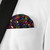 Men's Multi-Colored Sequin Pre-Folded Pocket Square Insert - Fan Design Men's Multi-Colored Sequin Pre-Folded Pocket Square Insert - Fan Design