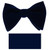 Navy Blue Velvet Pre-Tied Butterfly Bow Tie Set w/ Pocket Square
