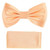 Peach 100% Silk Grid Weave Pre-Tied Silk Bow Tie Set