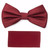 Burgundy 100% Silk Grid Weave Pre-Tied Silk Bow Tie Set