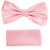Pink 100% Silk Grid Weave Pre-Tied Silk Bow Tie Set