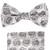 Silvery & Grey Paisley Suspenders with Matching Silk Bow Tie Set