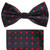 Dark Blue with Red Dots Pre-Tied 100% Silk Bow Tie Set