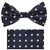 Dark Blue with Grey Dots Pre-Tied 100% Silk Bow Tie Set