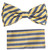 Blue & Yellow Stripes Pre-Tied Silk Bow Tie Set