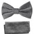Dash Design on Grey Pre-Tied Silk Bow Tie Set