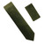  Antonia 100% Satin Silk X-Long Necktie with Pocket Square - Dark Olive
